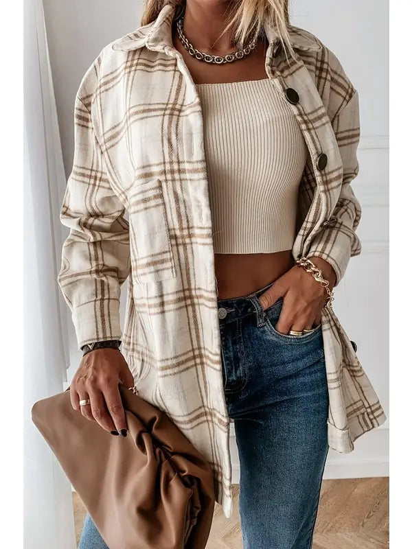 Plaid Big Buttoned Shacket