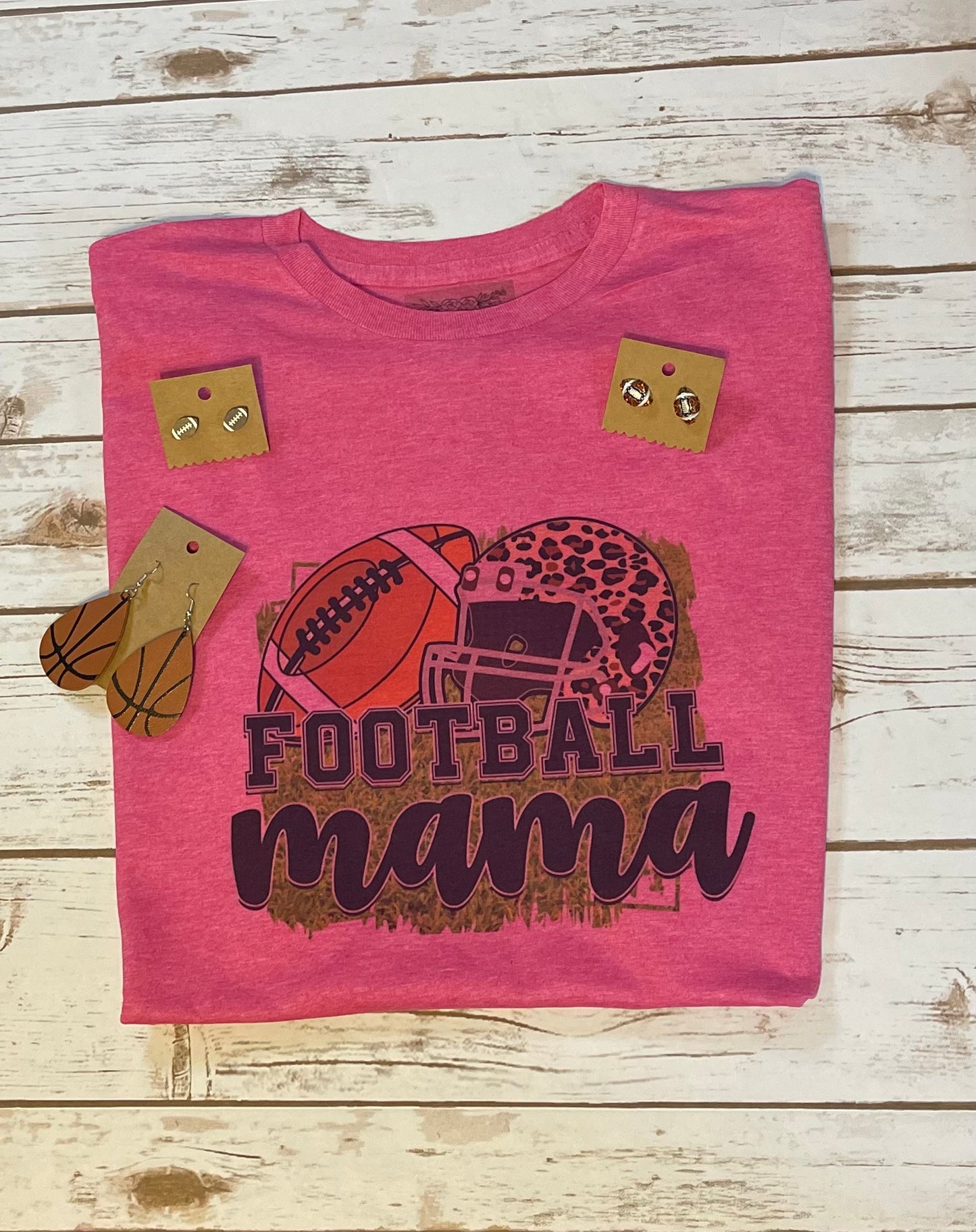 Leopard Football Mama Tee