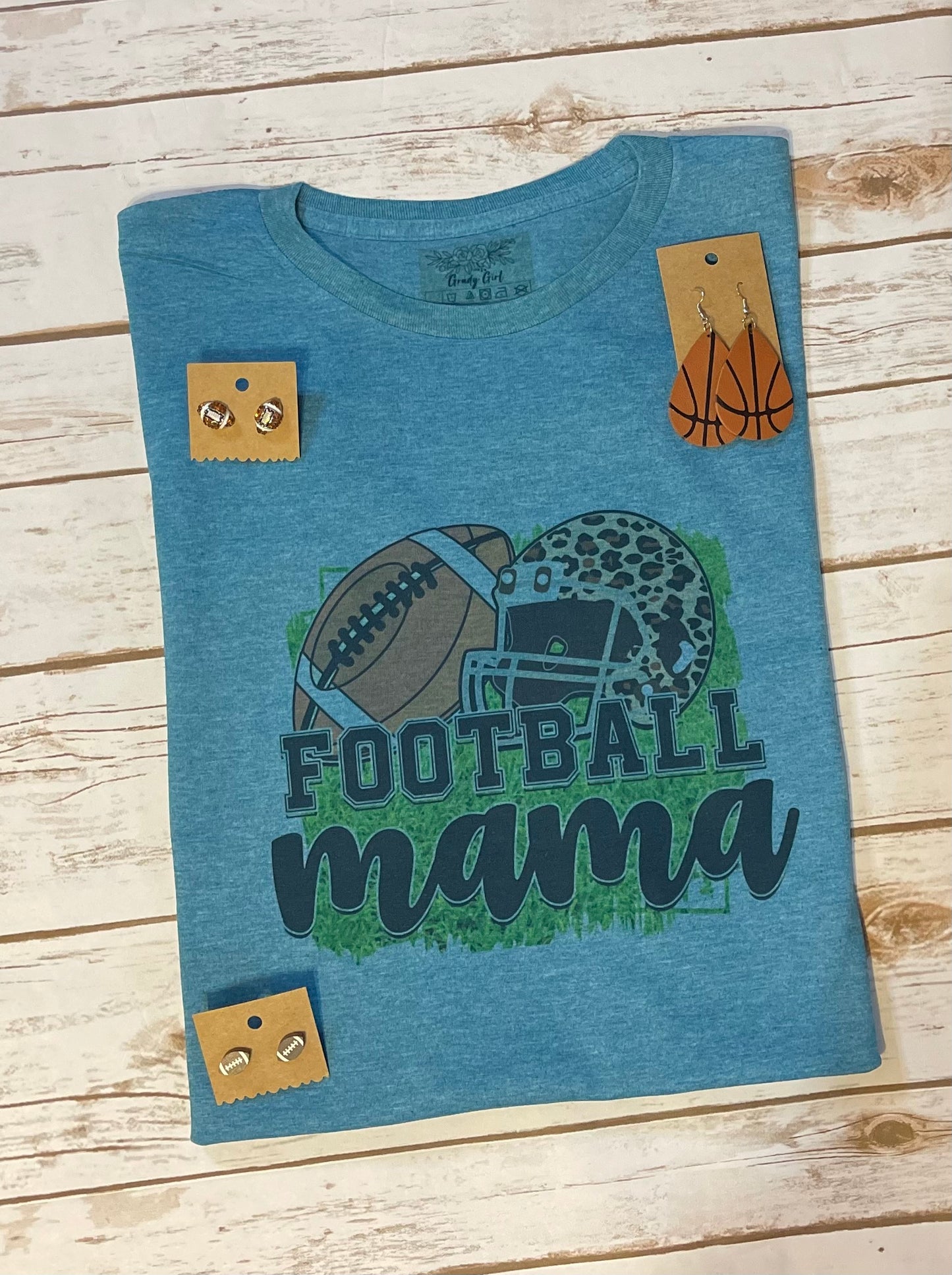 Leopard Football Mama Tee