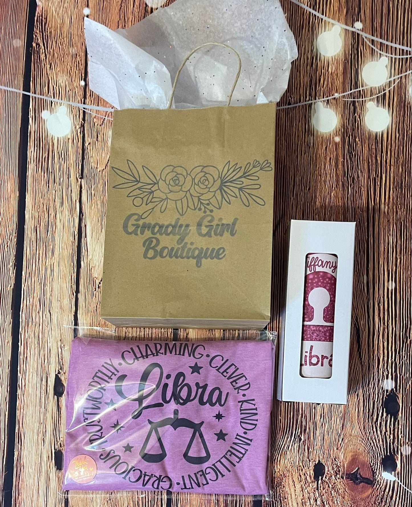 Libra T-Shirt & Tumbler Purple Gift Set