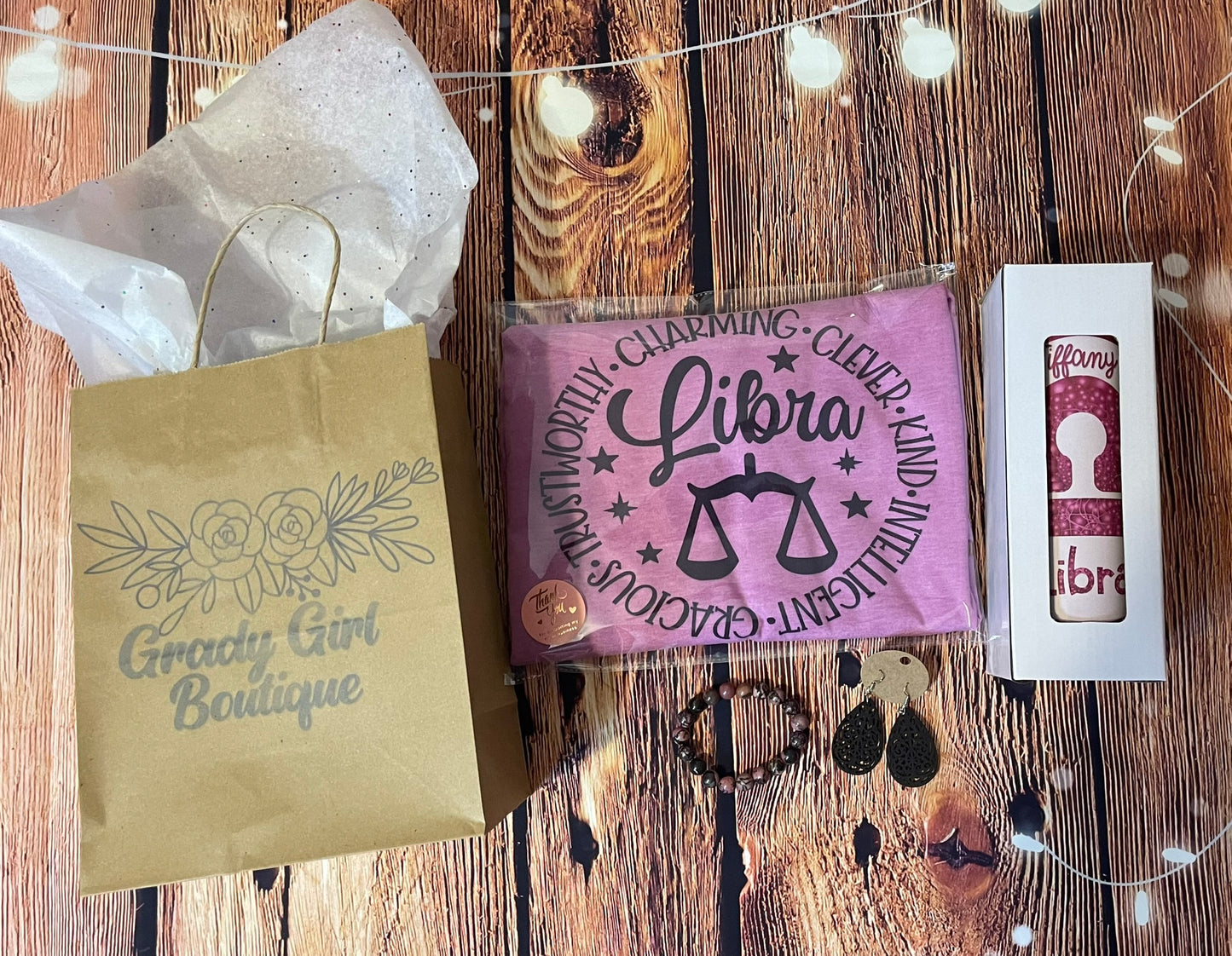 Libra T-Shirt & Tumbler Purple Gift Set