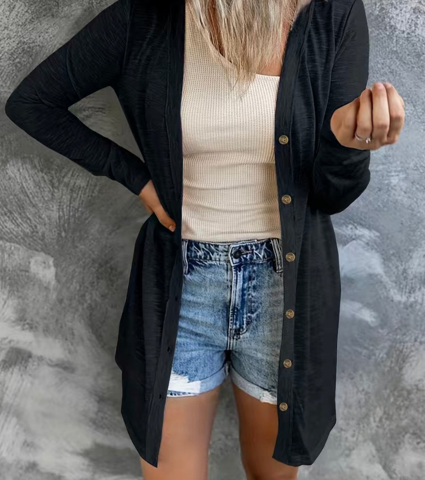 Long Sleeve Button Up Top