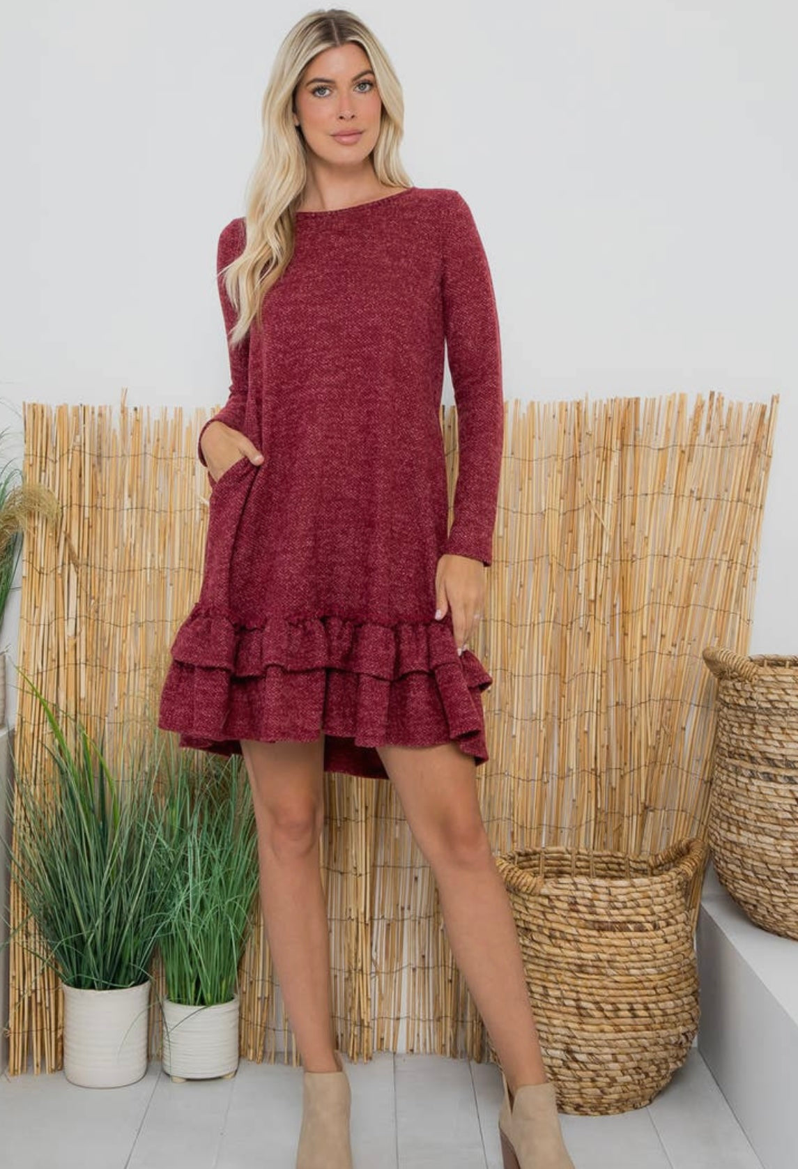 Layered Ruffle Hem Dress