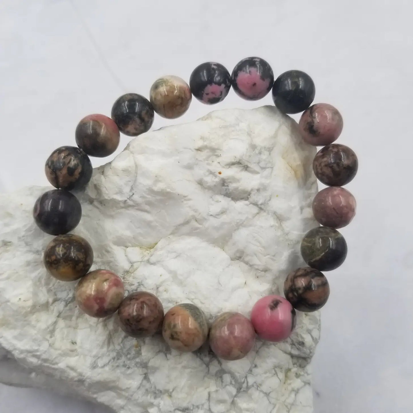 Handmade Rhodonite Stone Bracelets Semi Precious Bead