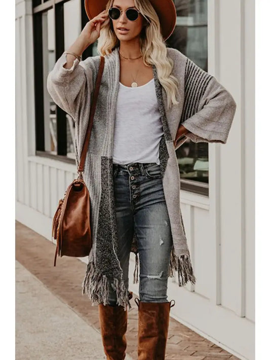 Tassel Hem Bohemian Cardigan